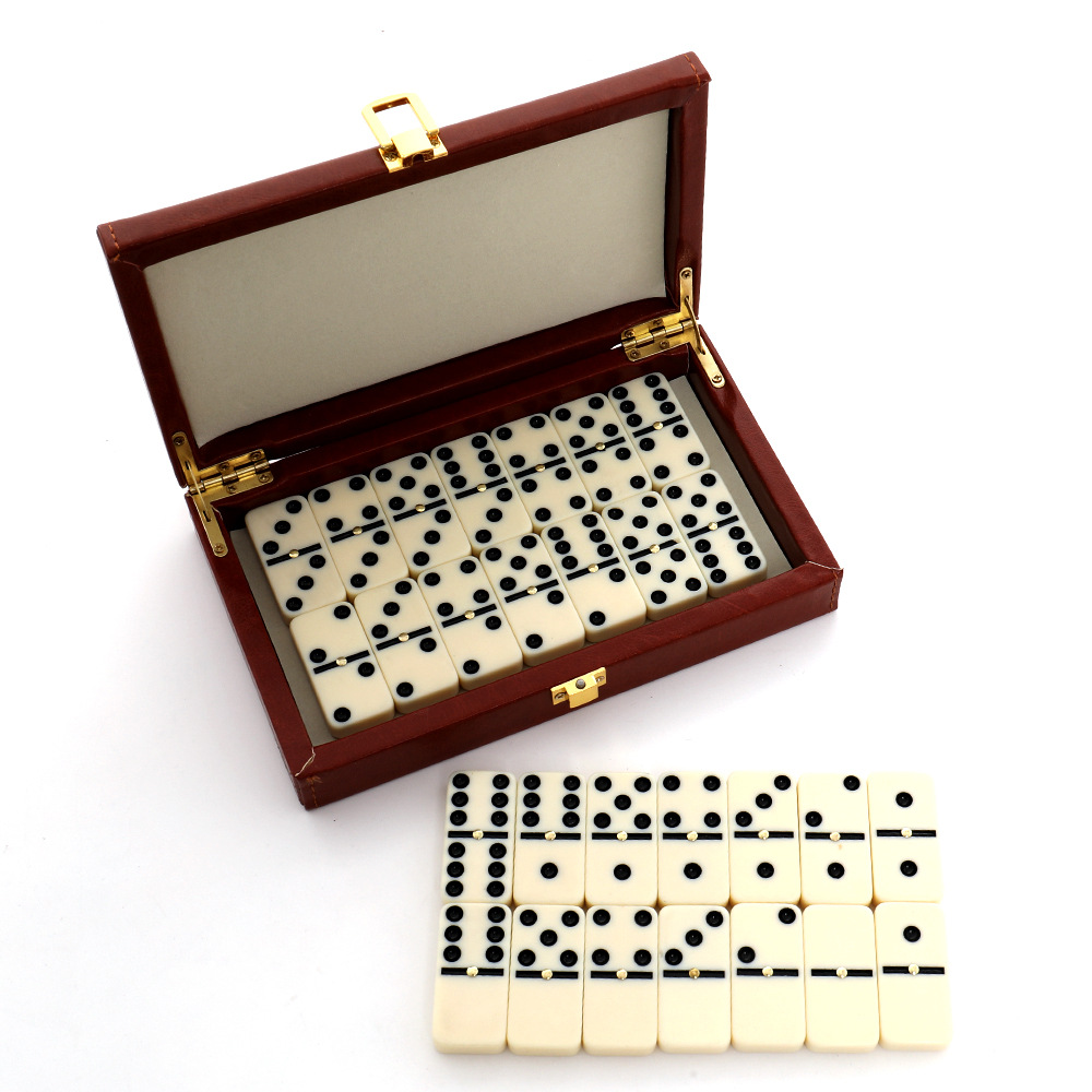 Outdoor Furniture Wood - 28Pcs Resin Domino Set Classic Domino
