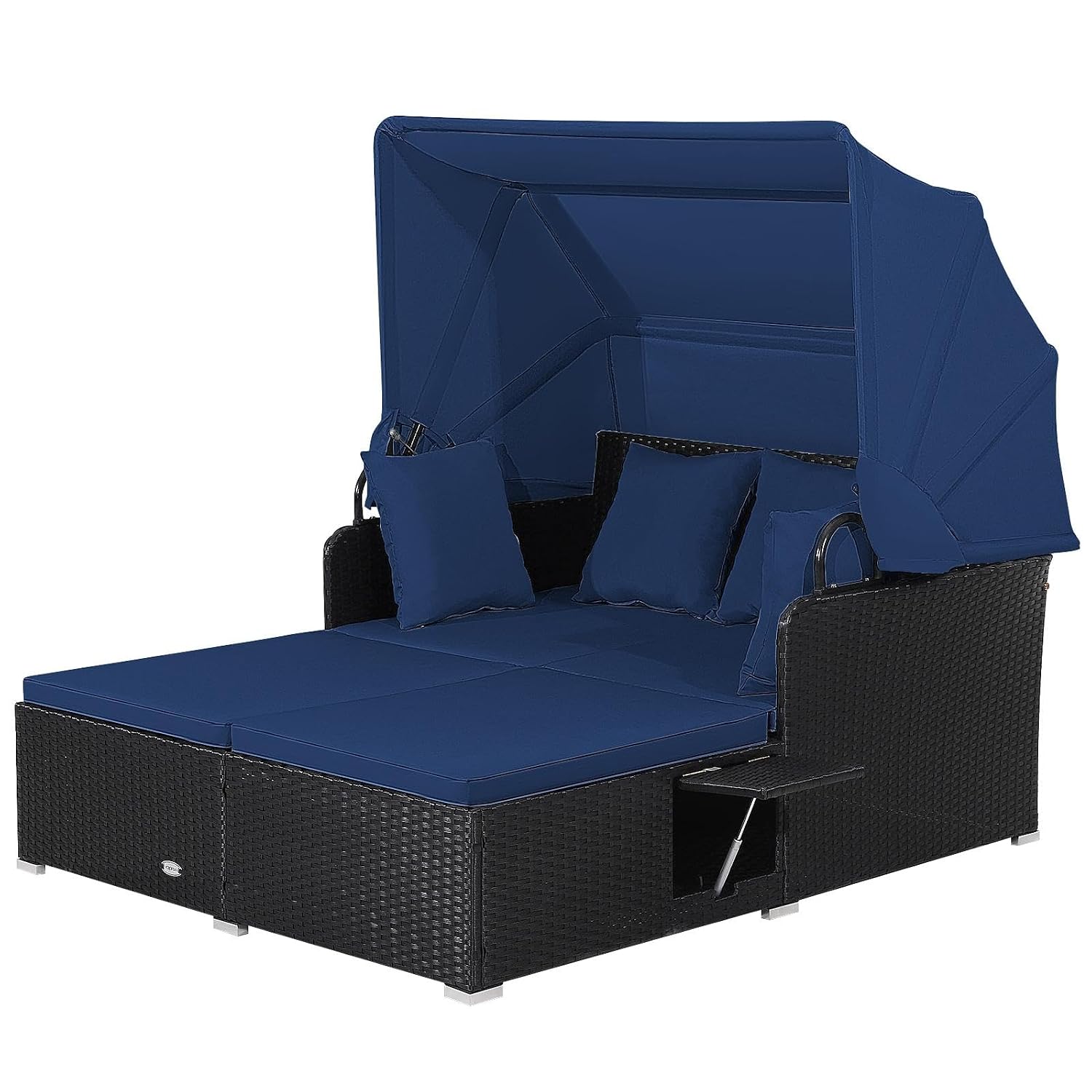 Outdoor Daybed Furniture - Outdoor Daybed Retractable Canopy Wicker Cabana