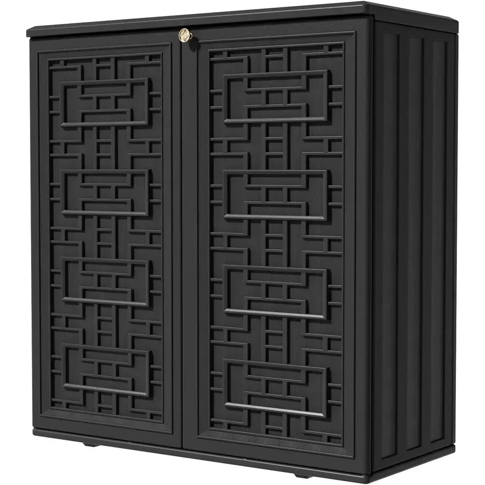 Outdoor Furniture For Pool - Weatherproof Resin Outdoor Storage Cabinet, 62