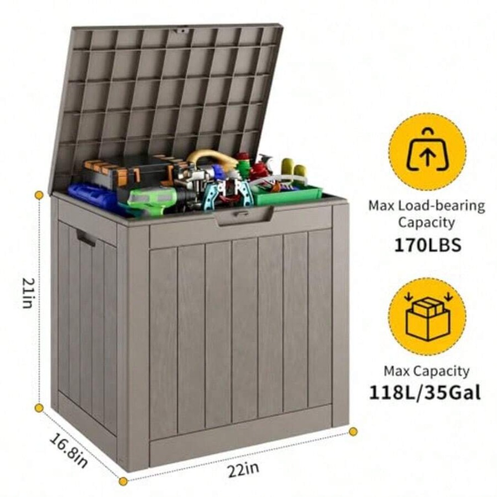 35 Gallon Outdoor Storage Box, - Outdoor Furniture For Pool ulasan dan harga
