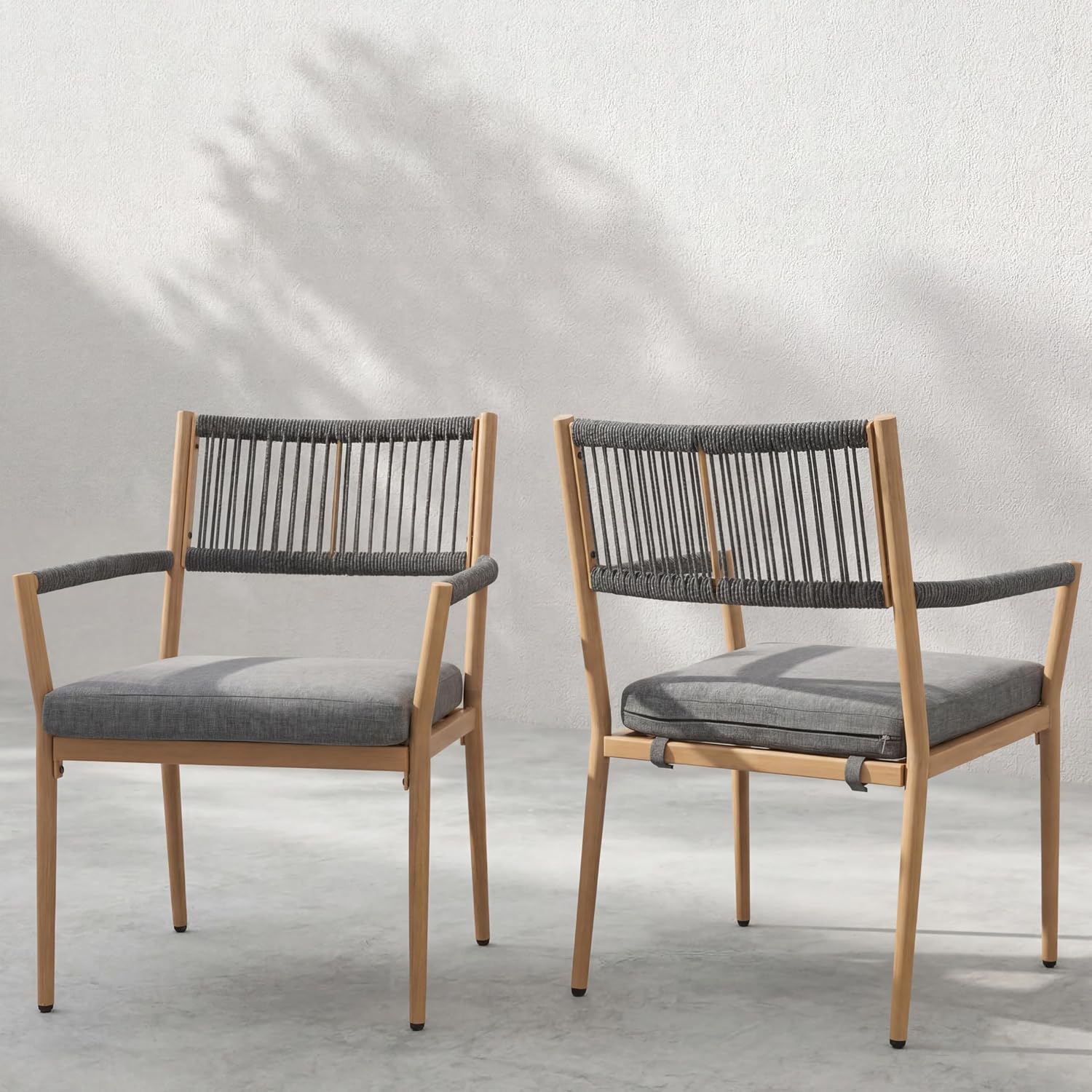 Outdoor Dining Chair Rope Back - Deck Chair Lounger ulasan dan harga