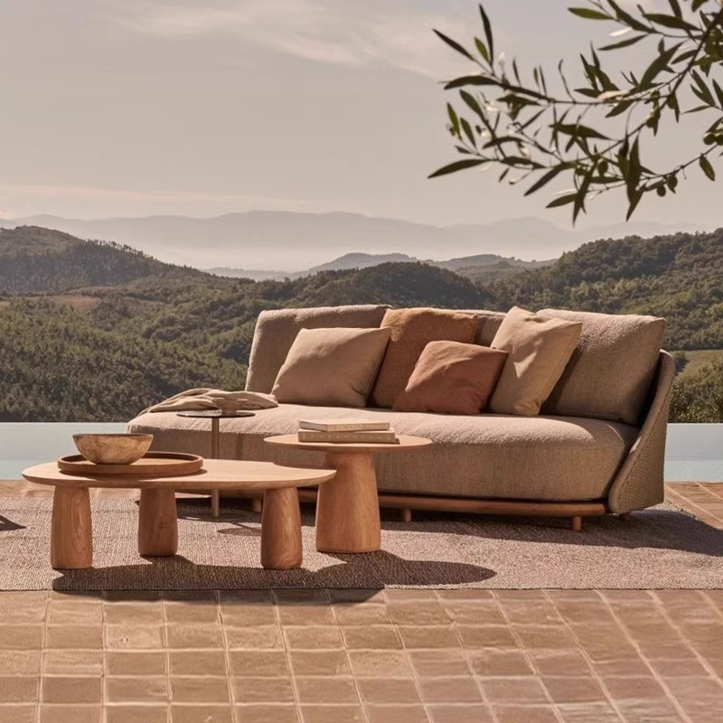 Nordic outdoor teak sofa villa - Outdoor Furniture Hotel ulasan dan harga