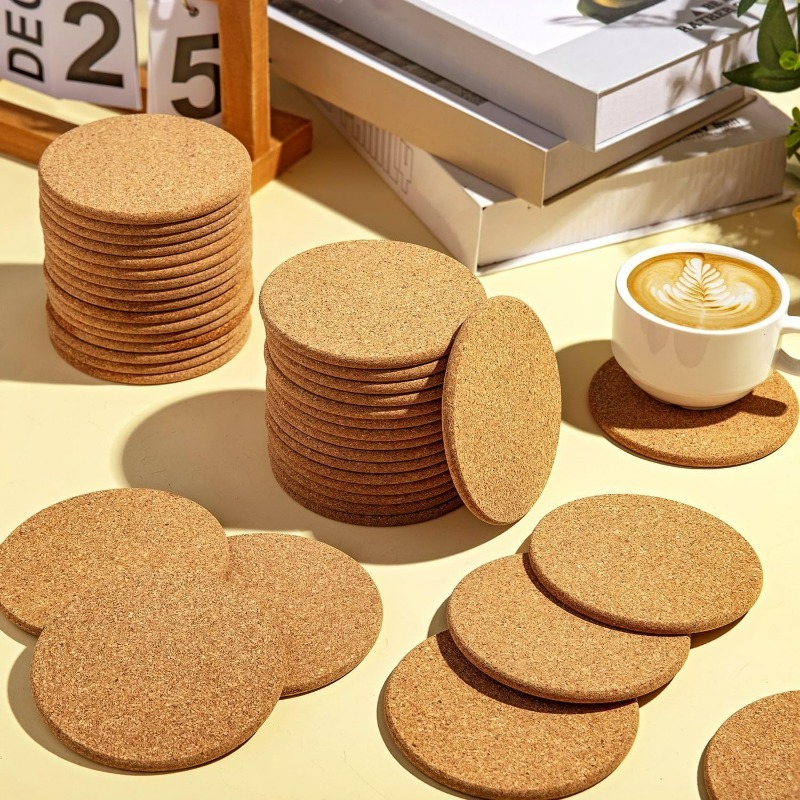 Natural Wooden Round Cork Coas - Outdoor Furniture Wood ulasan dan harga