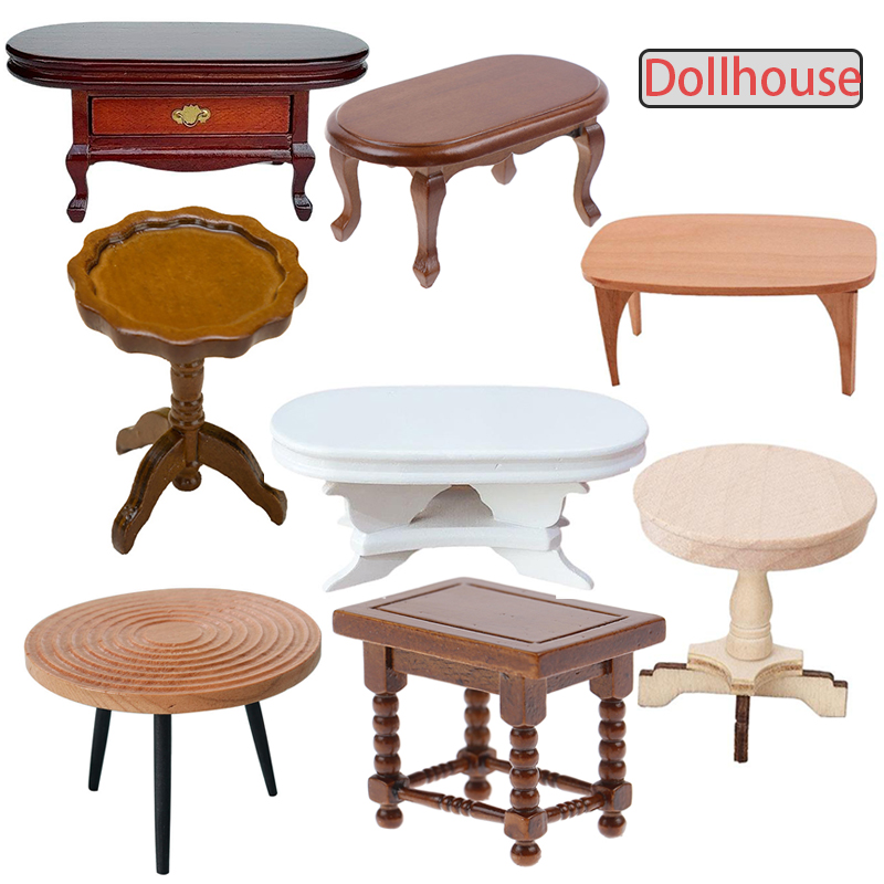 1:12 Dollhouse Miniature Round - Outdoor Furniture Wood ulasan dan harga