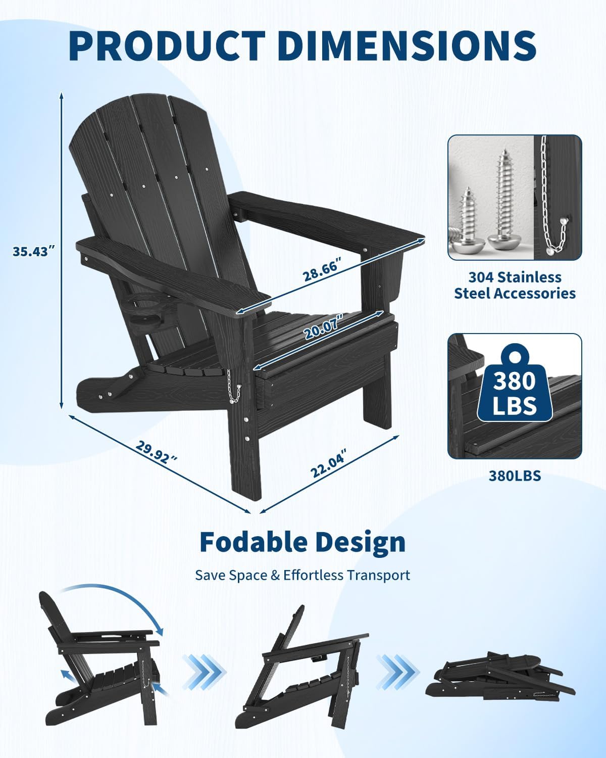 Folding Adirondack Chair HDPE  - Deck Chair Lounger ulasan dan harga