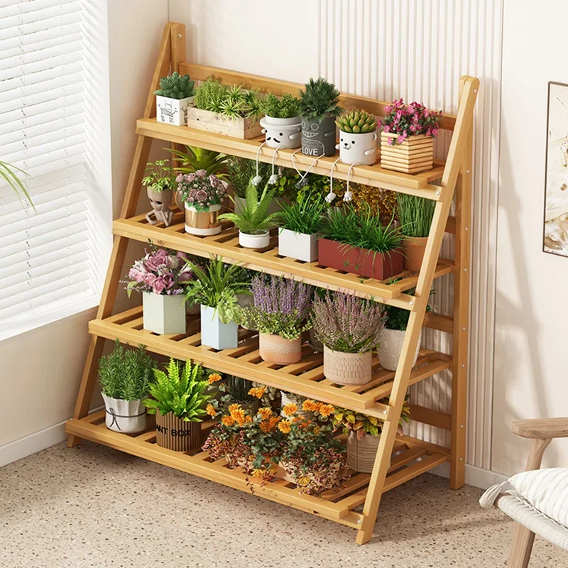 Solid Wood Flower Shelf Plant  - Outdoor Furniture Wood ulasan dan harga