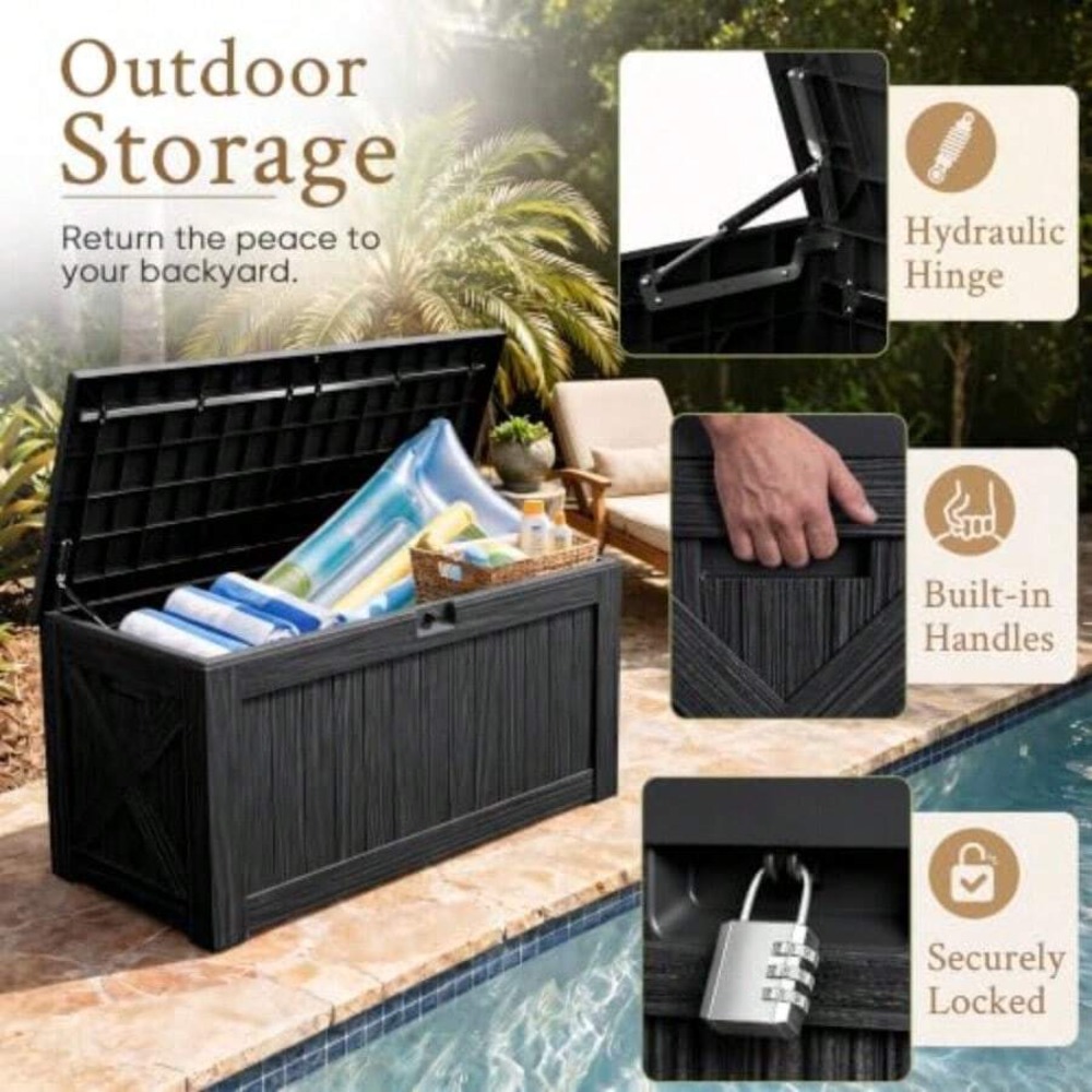 120 Gallon Deck Box Outdoor St - Outdoor Furniture For Pool ulasan dan harga