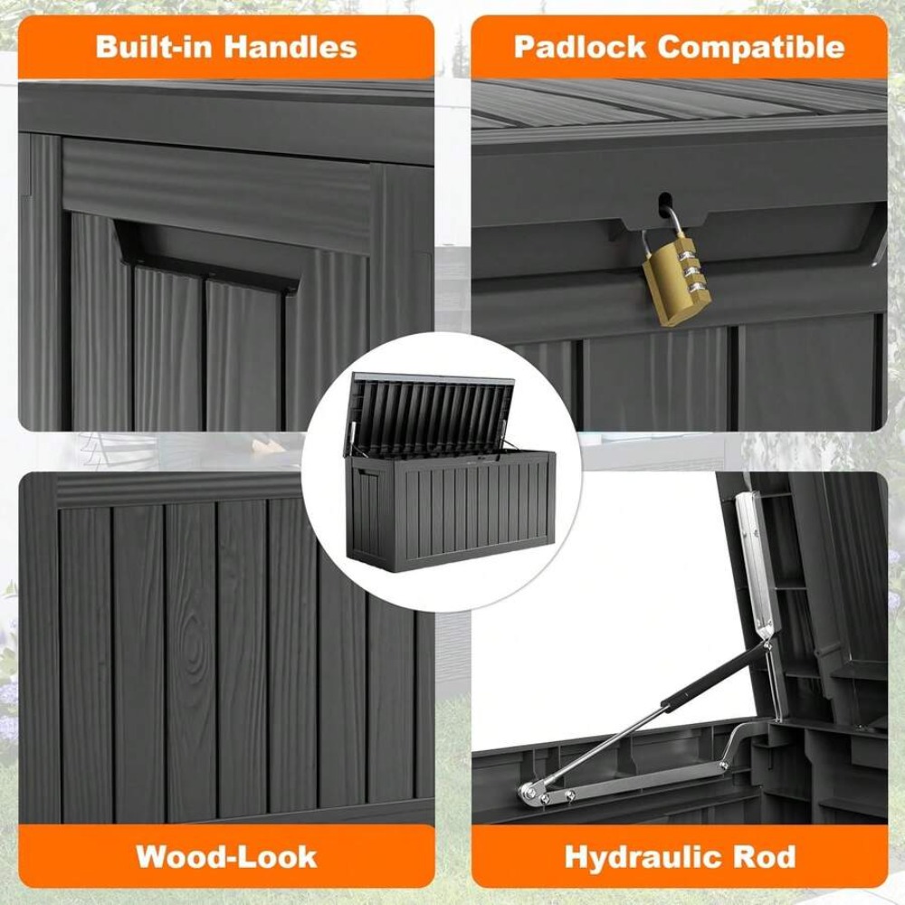 90 Gallon Lockable Resin Deck  - Outdoor Furniture For Pool ulasan dan harga