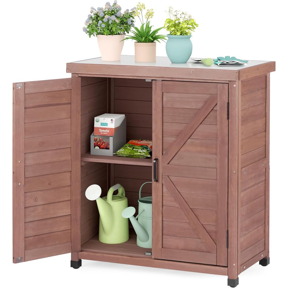 Outdoor Storage Cabinet & Pott - Outdoor Furniture Wood ulasan dan harga