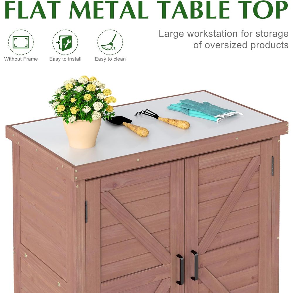 Outdoor Storage Cabinet & Pott - Outdoor Furniture Wood ulasan dan harga