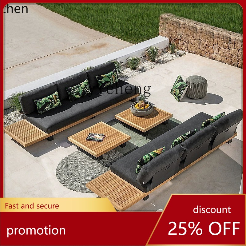 HYS outdoor teak sofa courtyar - Outdoor Furniture Hotel ulasan dan harga