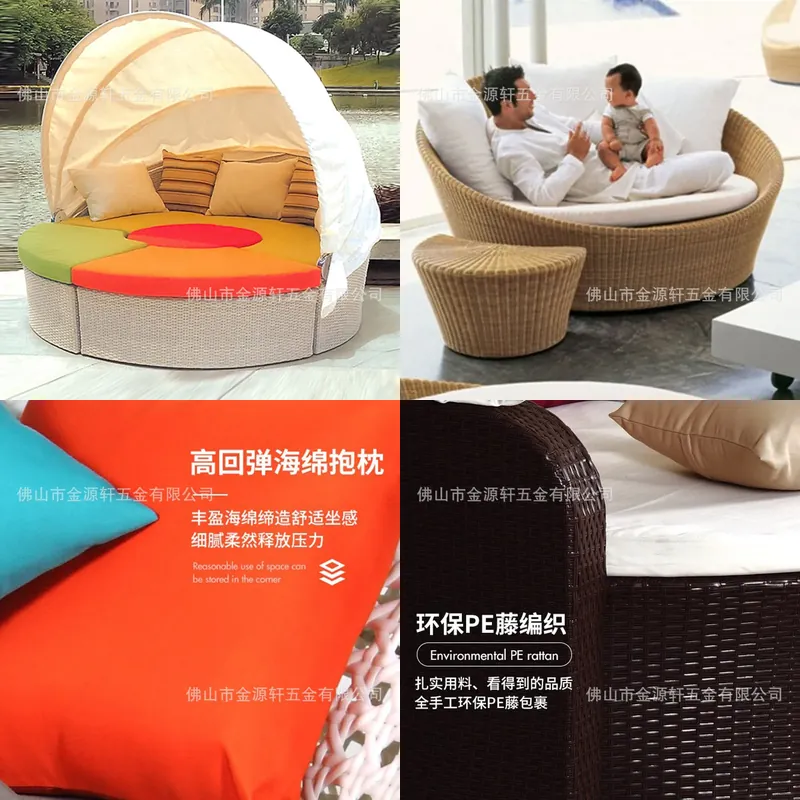 Round Rattan Outdoor Daybed Pa - Outdoor Daybed Furniture ulasan dan harga