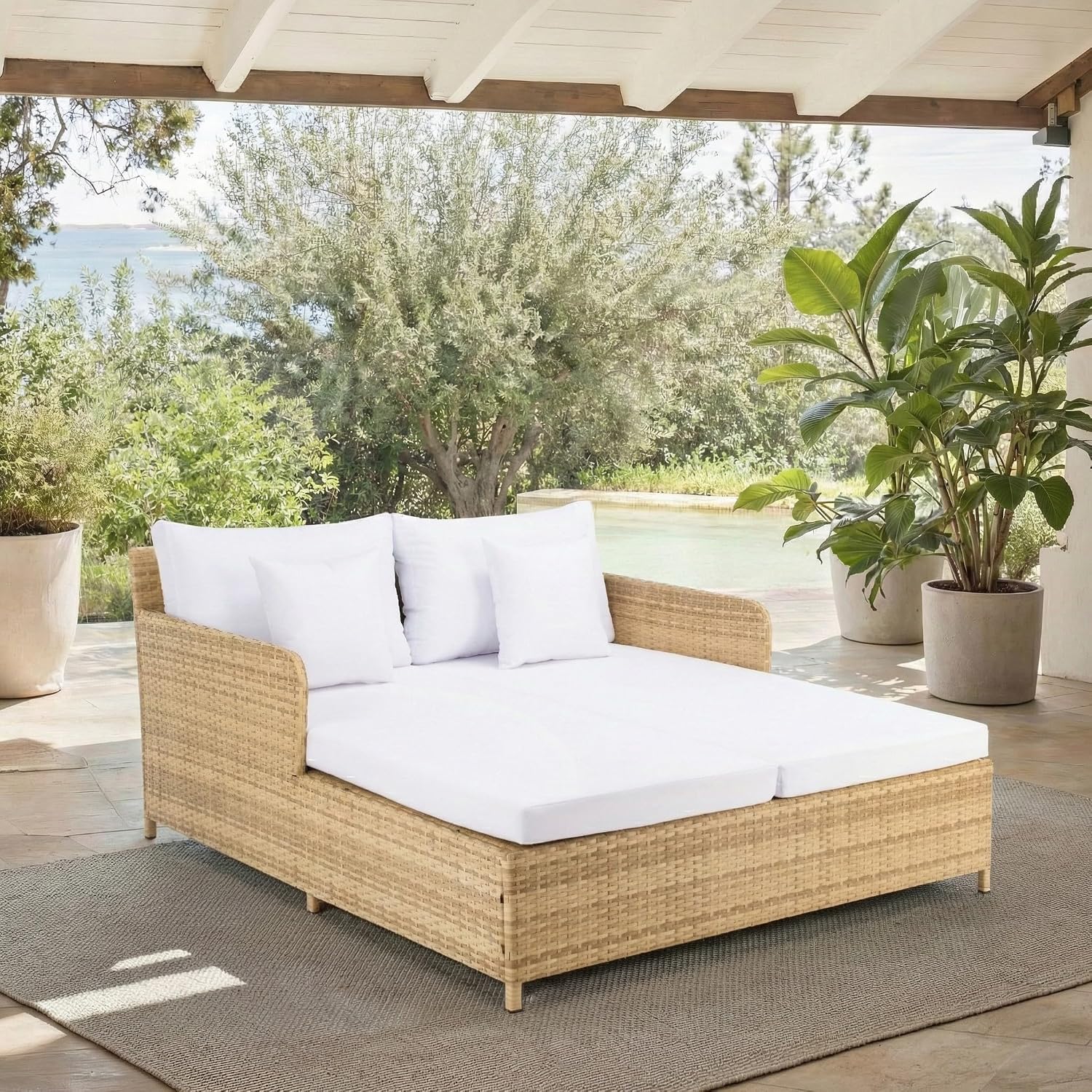 Outdoor Cadeo Daybed  Natural  - Outdoor Daybed Furniture ulasan dan harga