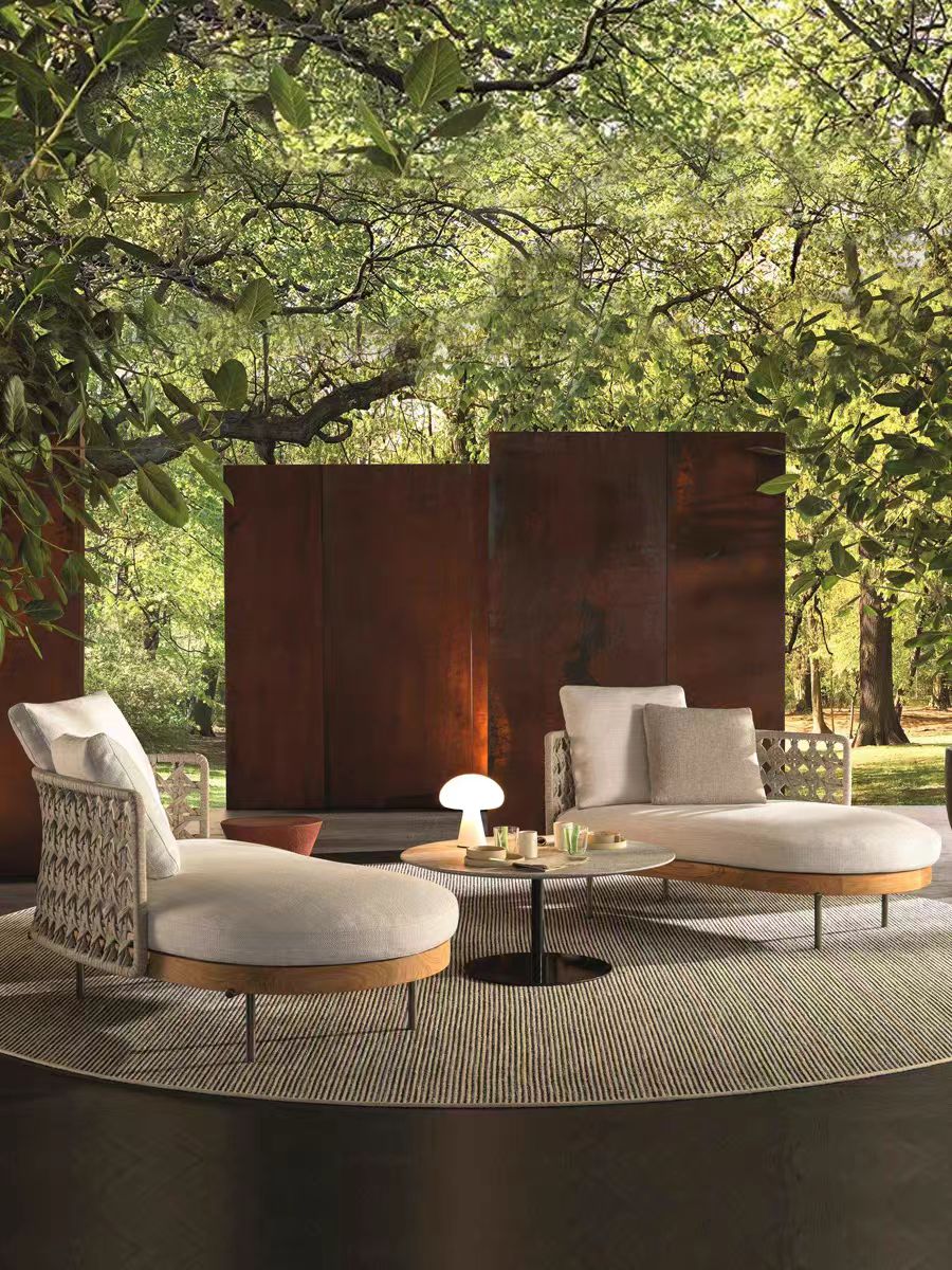#Modern outdoor rattan teak cu - Outdoor Furniture Recliner Set ulasan dan harga